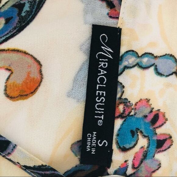 Miraclesuit Swimsuit Cover Up Paisley Sheer S Pool Beach Travel Vacation S - Picture 4 of 6